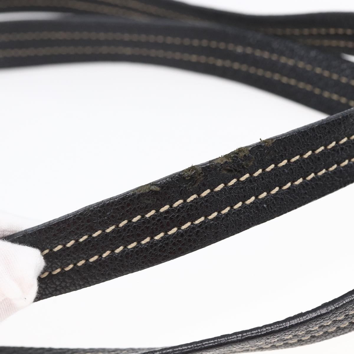 PRADA Hand Bag Canvas Beige Silver Auth 147009