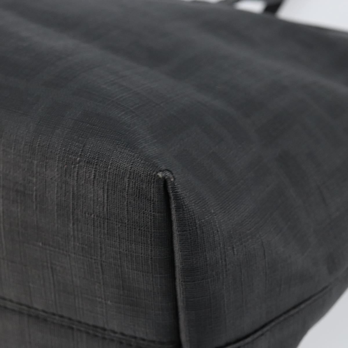 FENDI Zucca Canvas Tote Bag PVC Black Gold Auth 147011