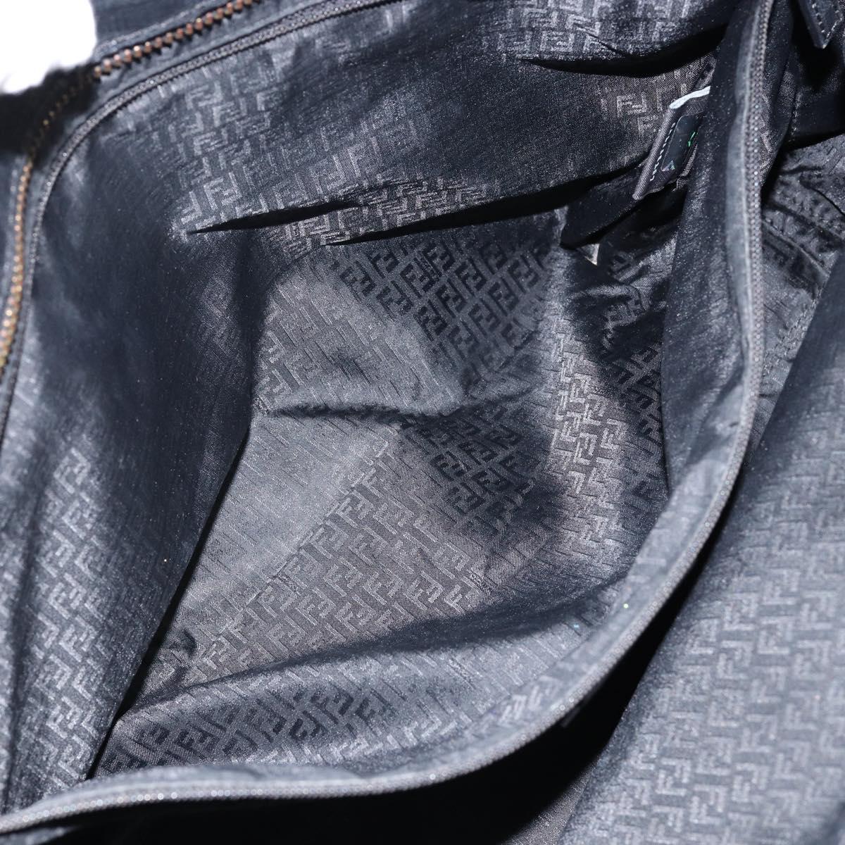 FENDI Zucca Canvas Tote Bag PVC Black Gold Auth 147011