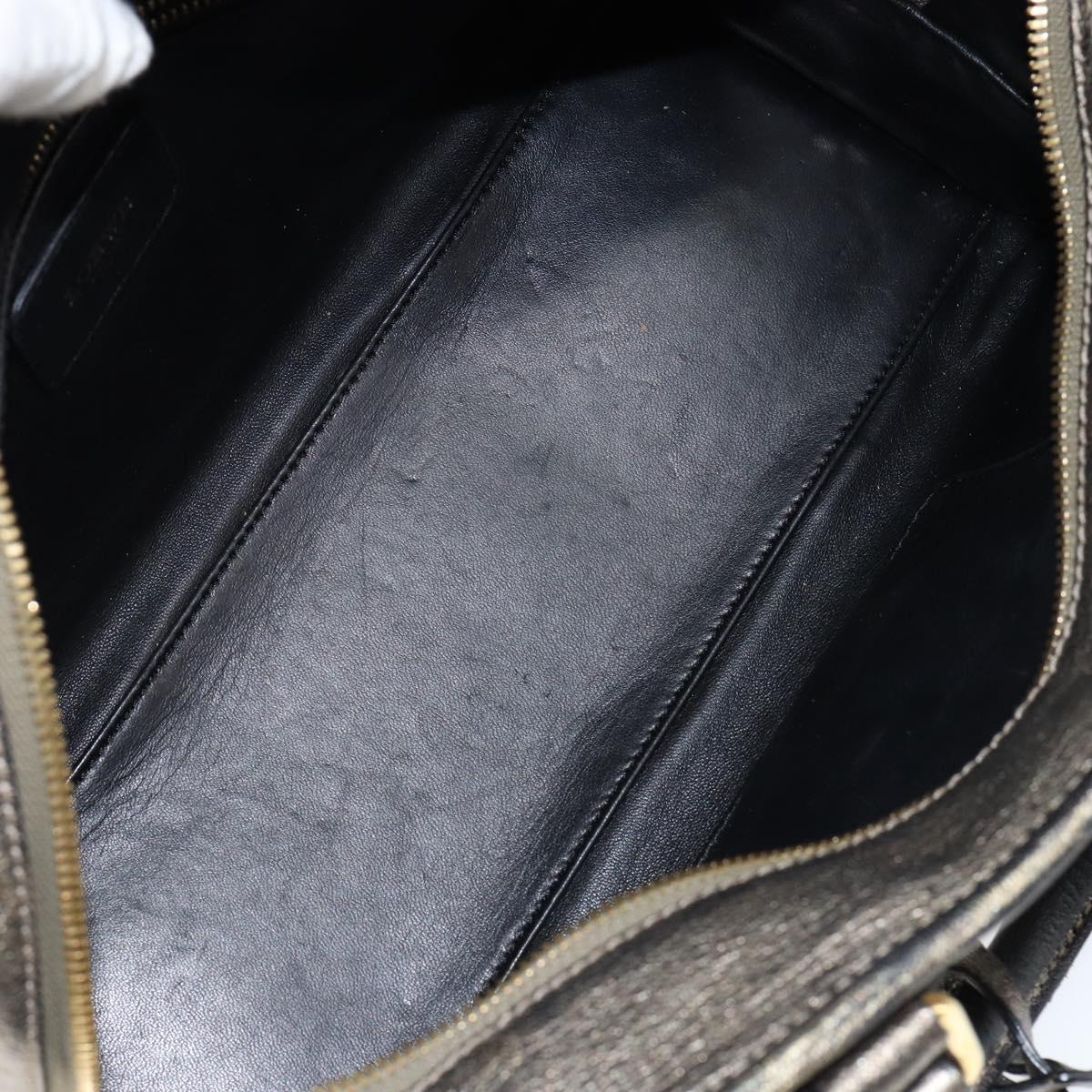 LOEWE Anagram Americana 28 Hand Bag Leather Gold Auth 147012