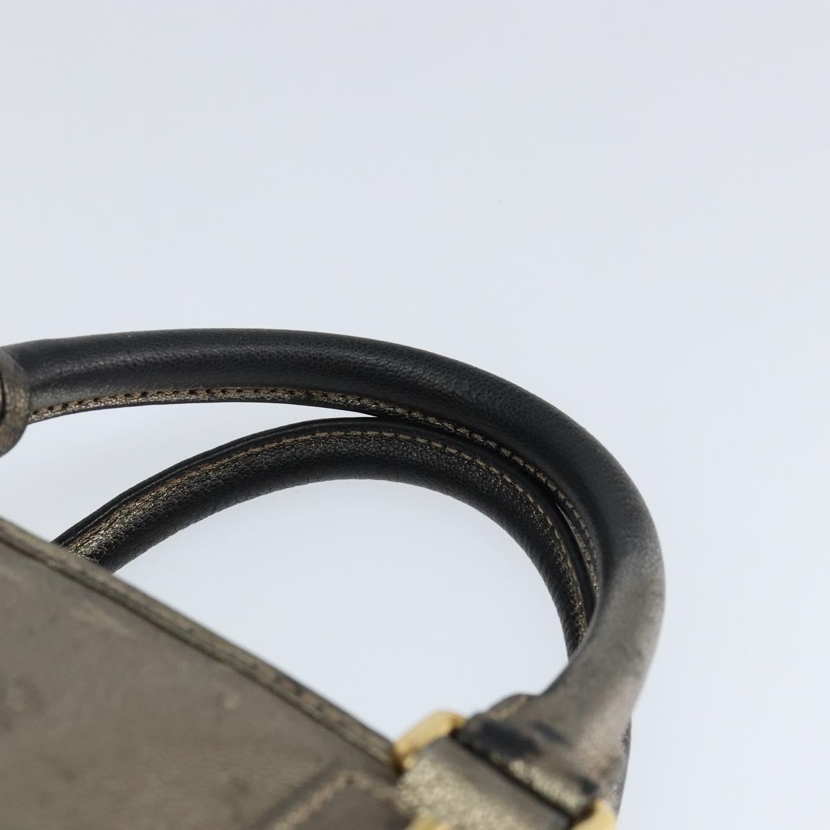 LOEWE Anagram Americana 28 Hand Bag Leather Gold Auth 147012