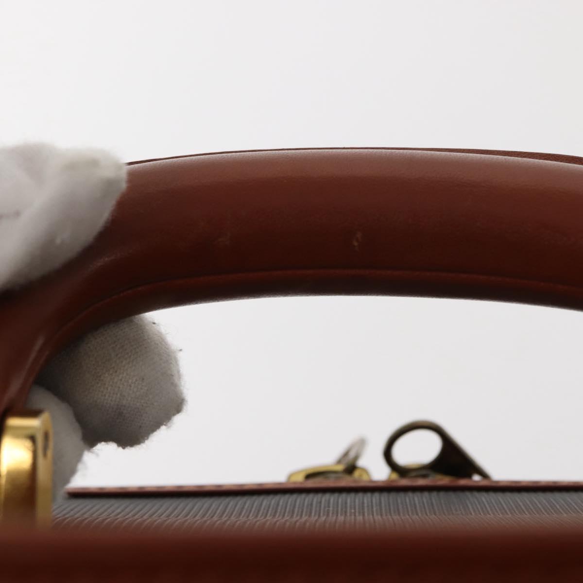 FENDI Pecan Canvas Trunk Case PVC Black Brown Auth 147028