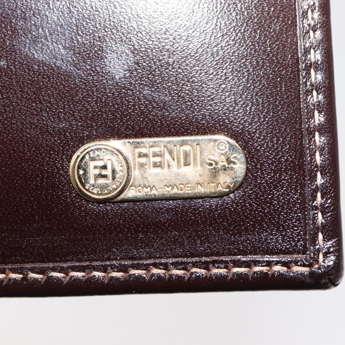 FENDI Zucca Canvas Long Wallet Black Brown Auth 147038V