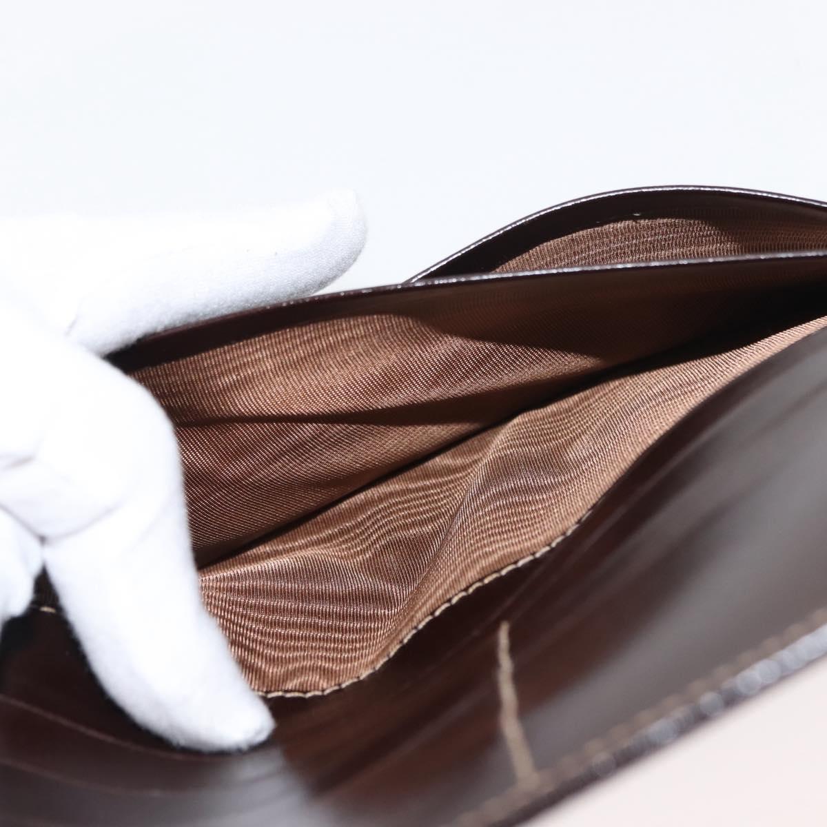 FENDI Zucca Canvas Long Wallet Black Brown Auth 147038V