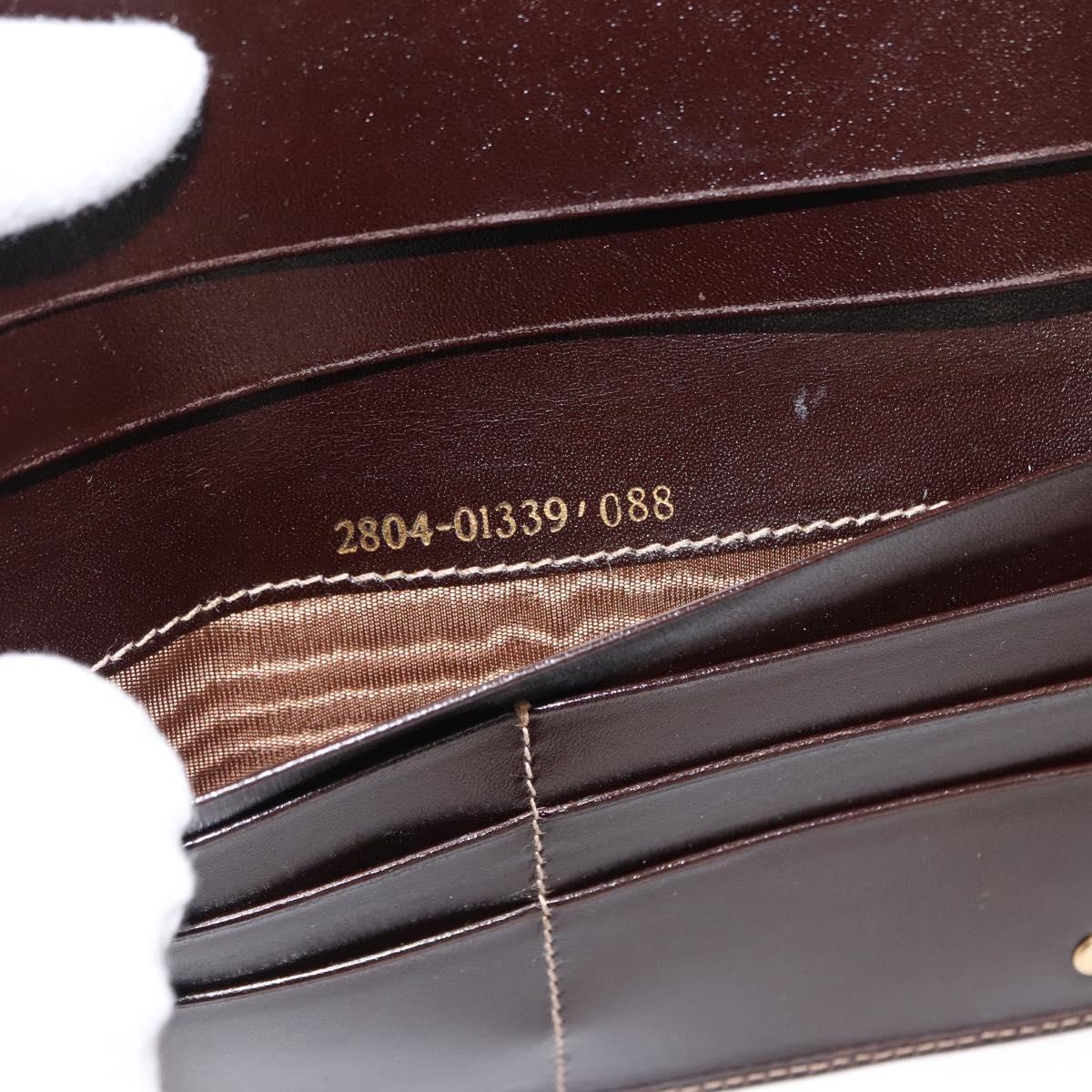 FENDI Zucca Canvas Long Wallet Black Brown Auth 147038V