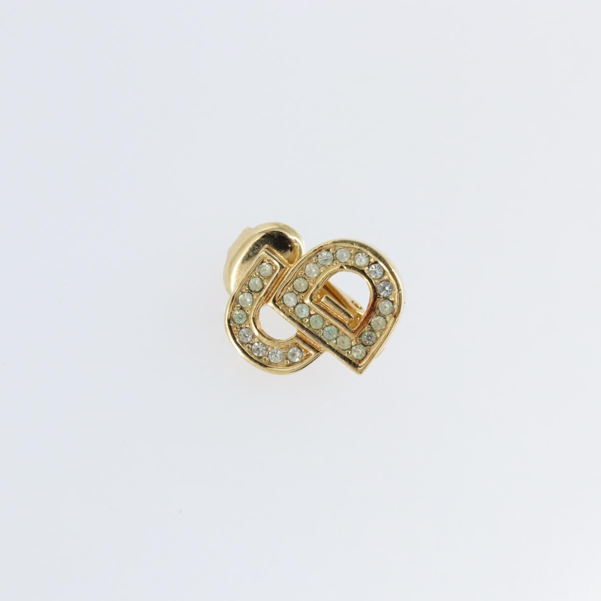 Christian Dior Earring metal Champagne Gold Auth 147041