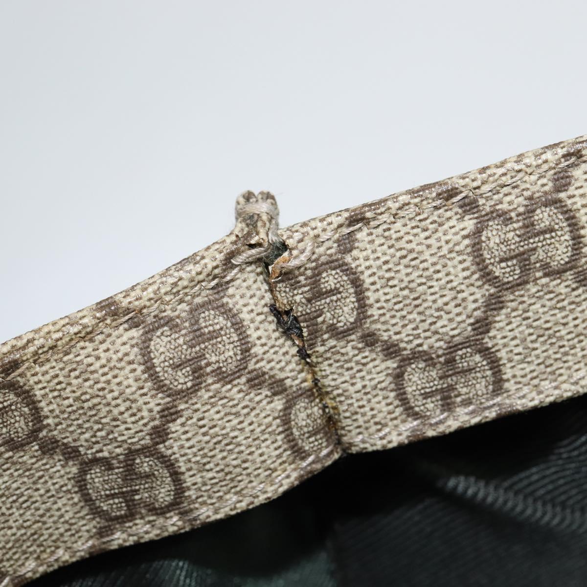 GUCCI GG Supreme Tote Bag PVC Beige Silver 91250 Auth 147043