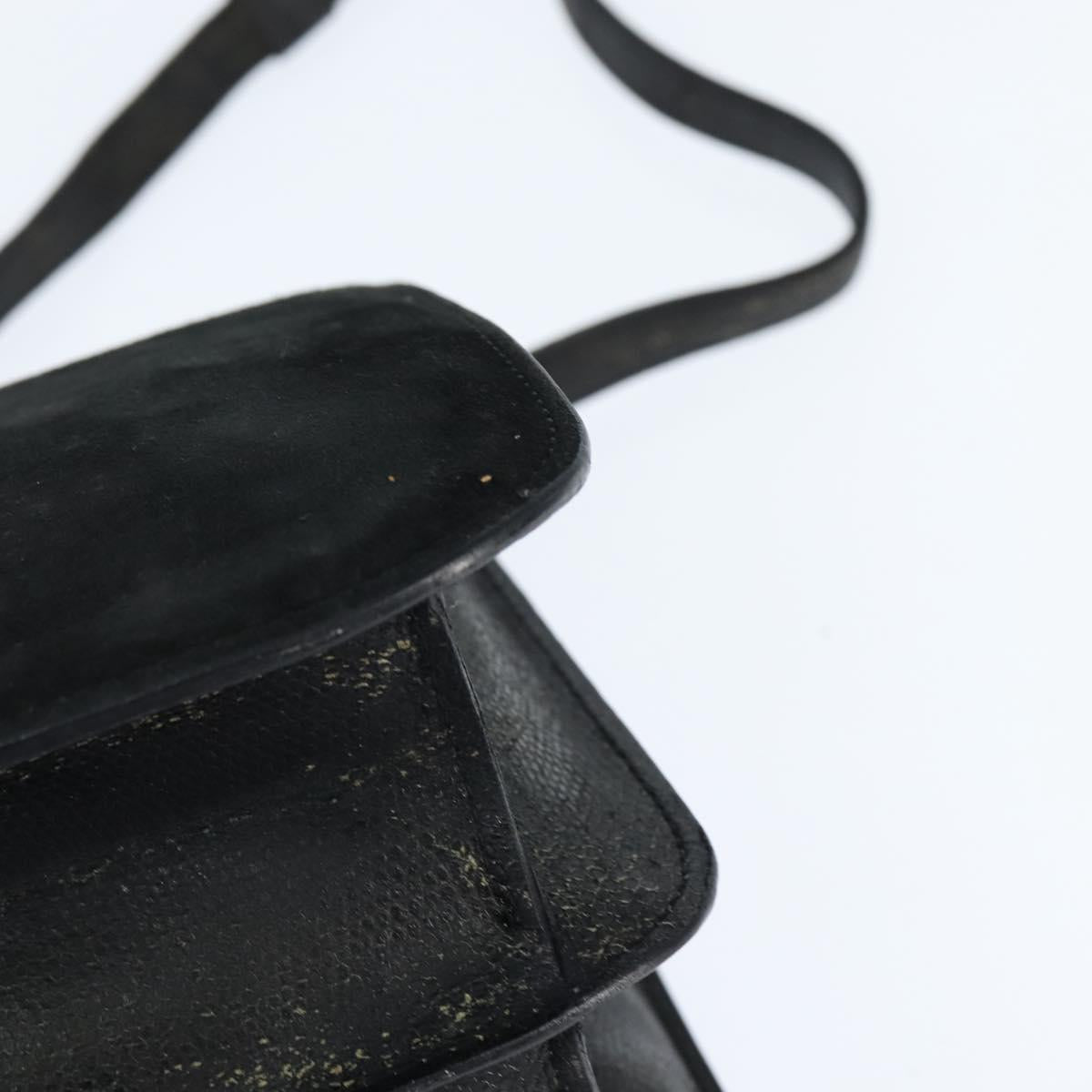 FENDI Shoulder Bag Suede Vintage Black Gold Auth 147044