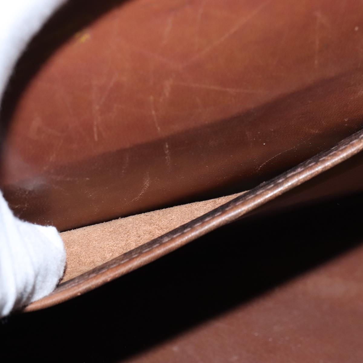 CELINE C Sulky Doctor Bag Canvas Brown Gold Auth 147045