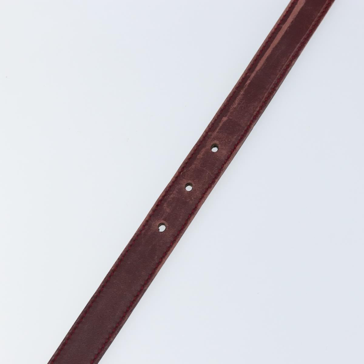 GUCCI Interlocking Belt Leather 31.9"" Bordeaux Gold 037 084 0054 Auth 147047