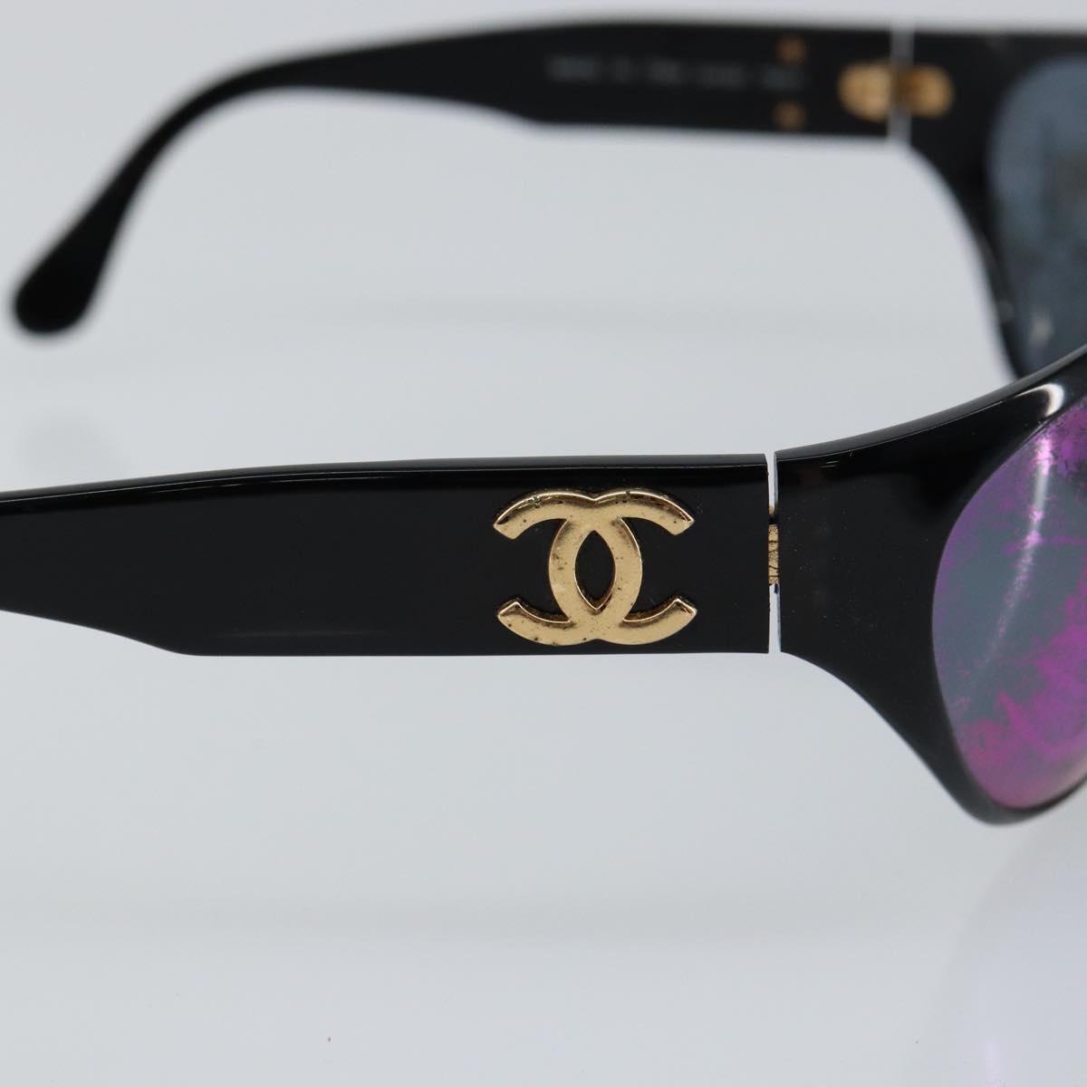 CHANEL COCO Mark Sunglasses plastic Black 04155 75641 CC Auth 147051