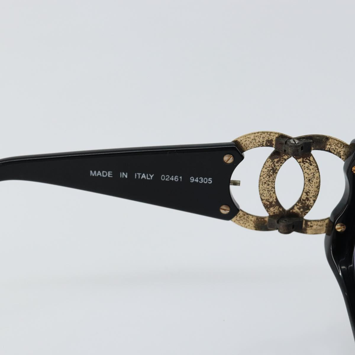 CHANEL Sunglasses plastic Black CC Auth 147052
