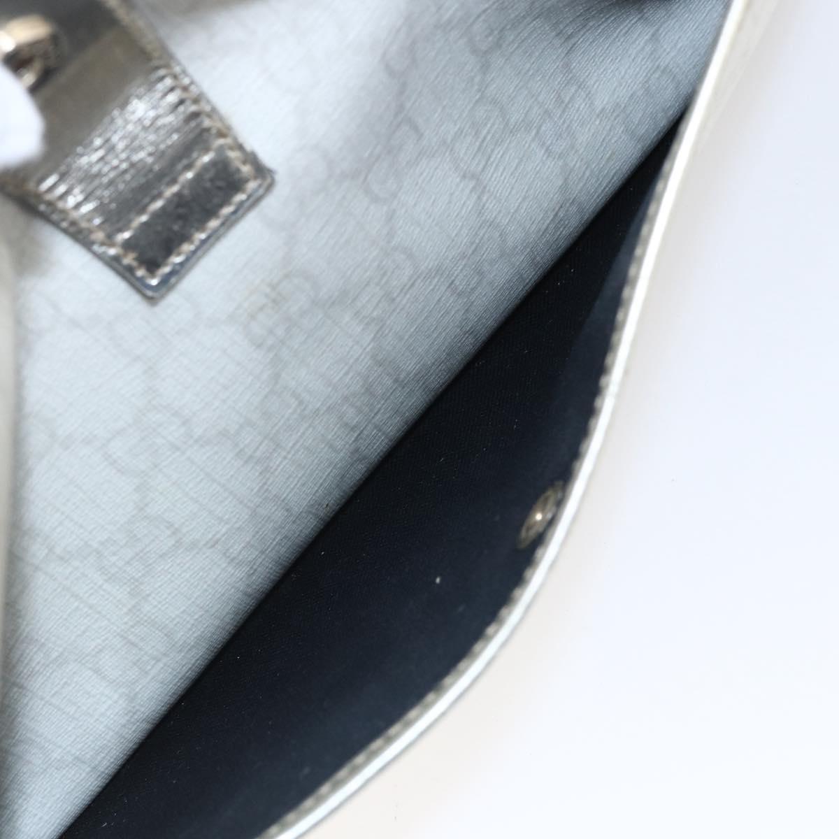 GUCCI GG Supreme Shoulder Bag PVC White Gold 190258 Auth 147063