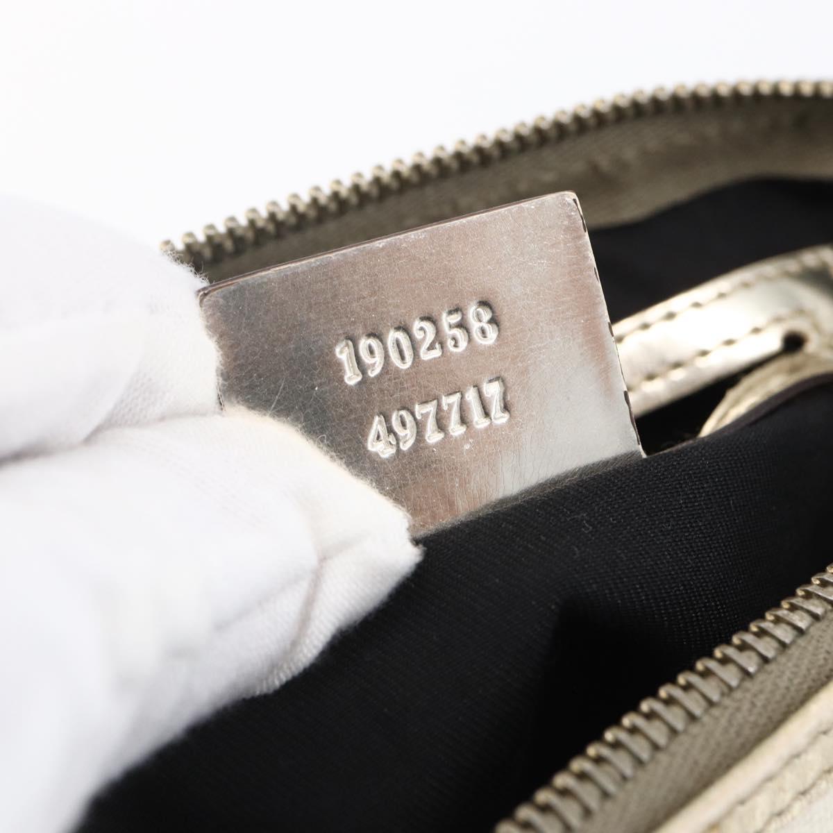 GUCCI GG Supreme Shoulder Bag PVC White Gold 190258 Auth 147063