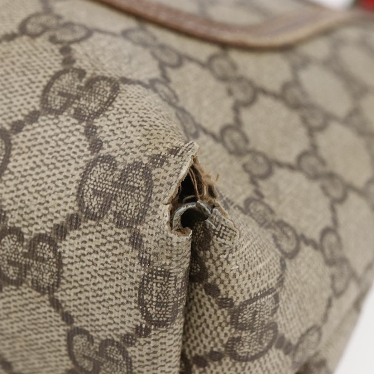 GUCCI GG Supreme Web Sherry Line Tote Bag PVC Beige 39 02 003 Auth 147064