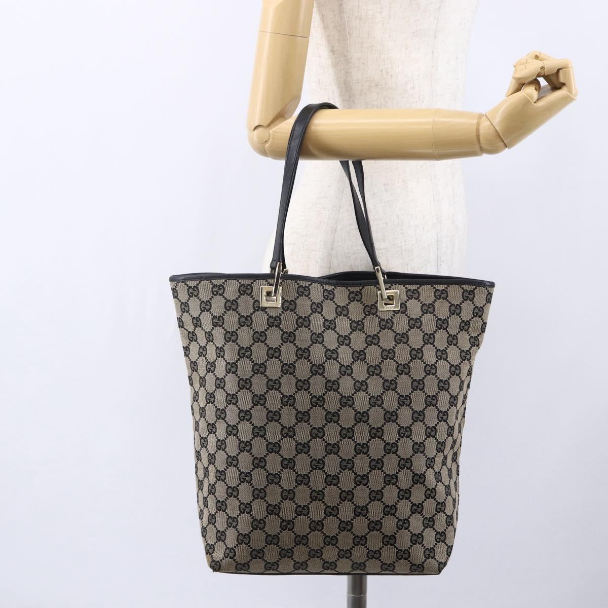 GUCCI GG Canvas Tote Bag Beige Gold 002 1098 Auth 147067