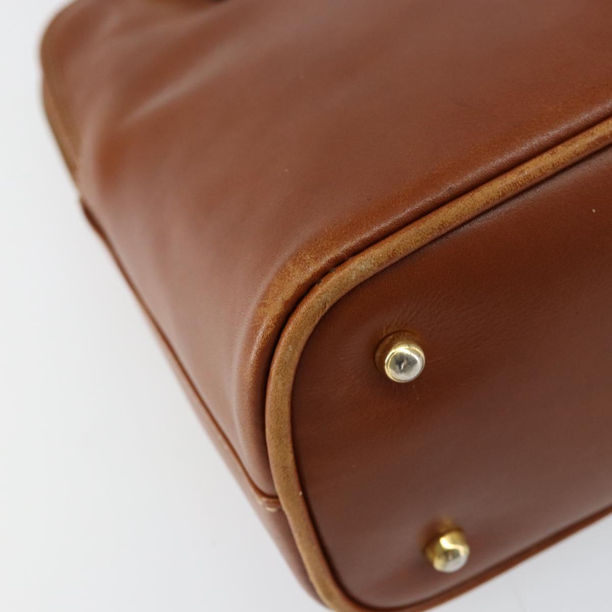 GUCCI Bamboo Hand Bag Leather 2way Brown Gold 000 2058 0290 0 Auth 147071