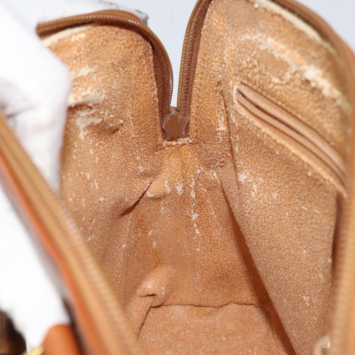 GUCCI Bamboo Hand Bag Leather 2way Brown Gold 000 2058 0290 0 Auth 147071