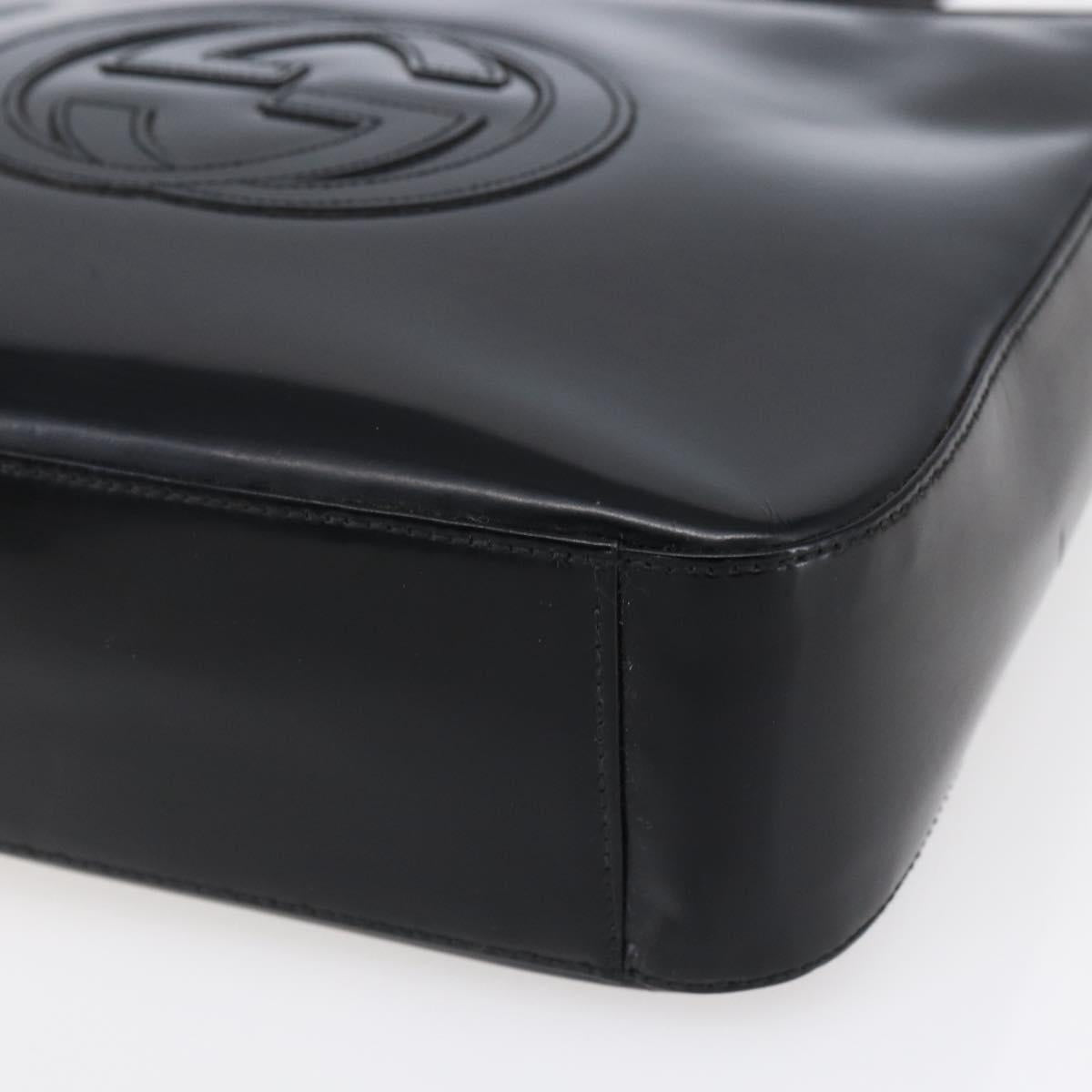 GUCCI Soho Shoulder Bag Enamel Black Auth 147072
