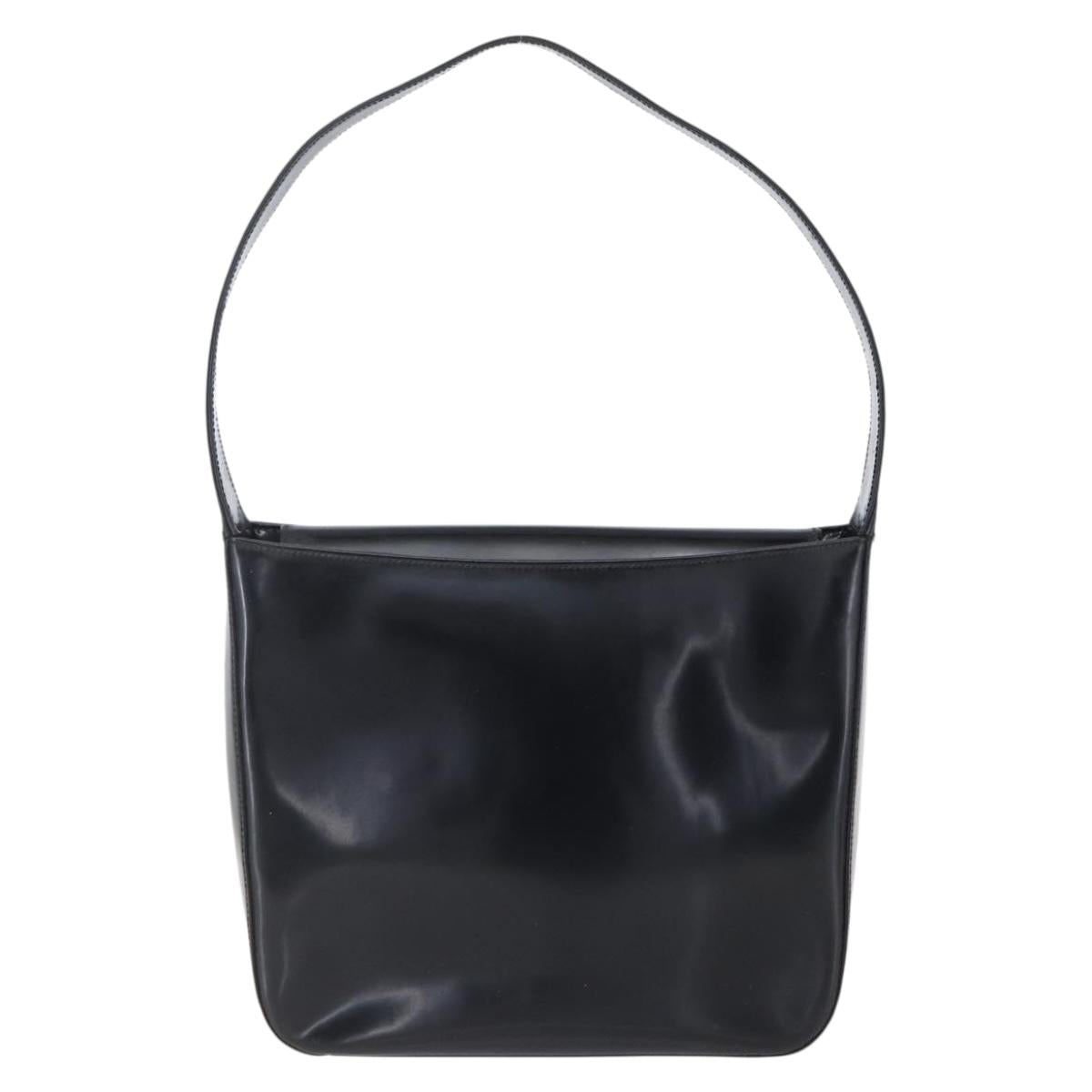 GUCCI Soho Shoulder Bag Enamel Black Auth 147072