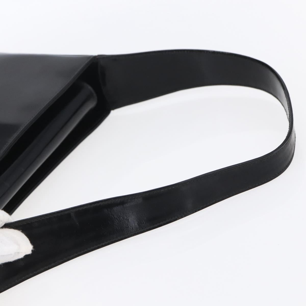 GUCCI Soho Shoulder Bag Enamel Black Auth 147072