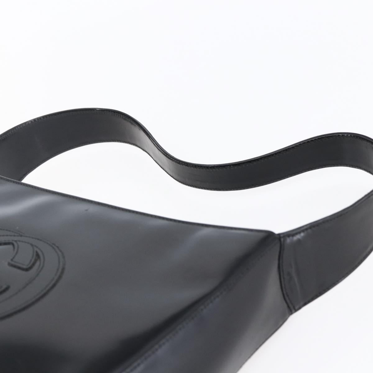 GUCCI Soho Shoulder Bag Enamel Black Auth 147072