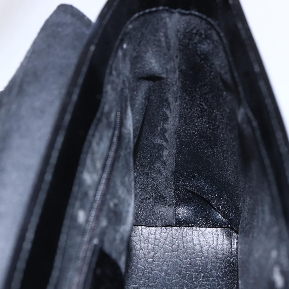 GUCCI Shoulder Bag Enamel Black Gold 001 3444 1812 Auth 147073