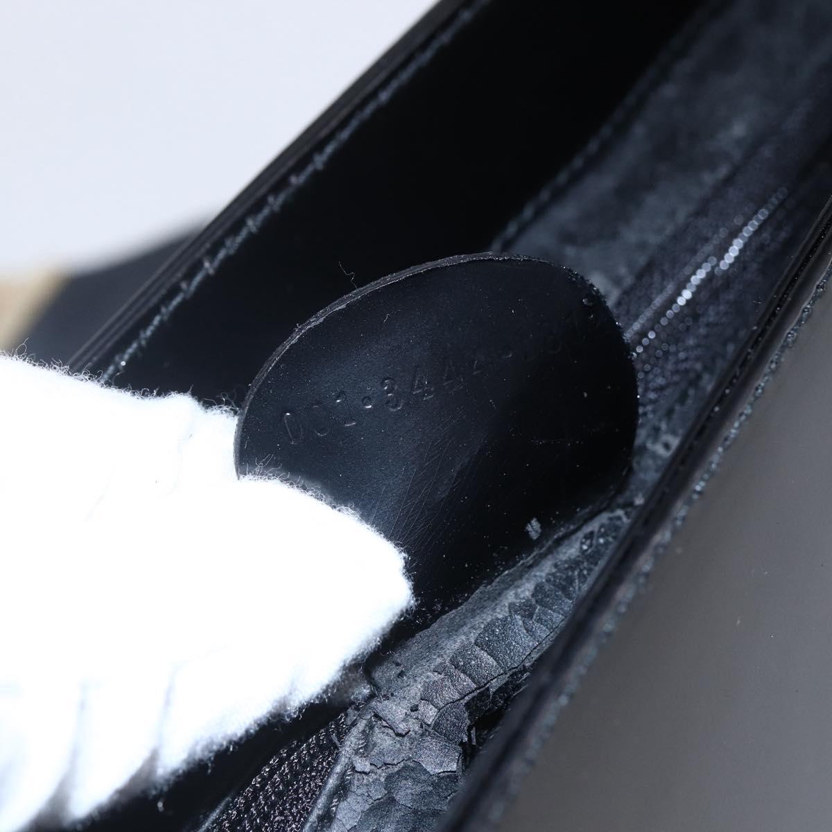 GUCCI Shoulder Bag Enamel Black Gold 001 3444 1812 Auth 147073