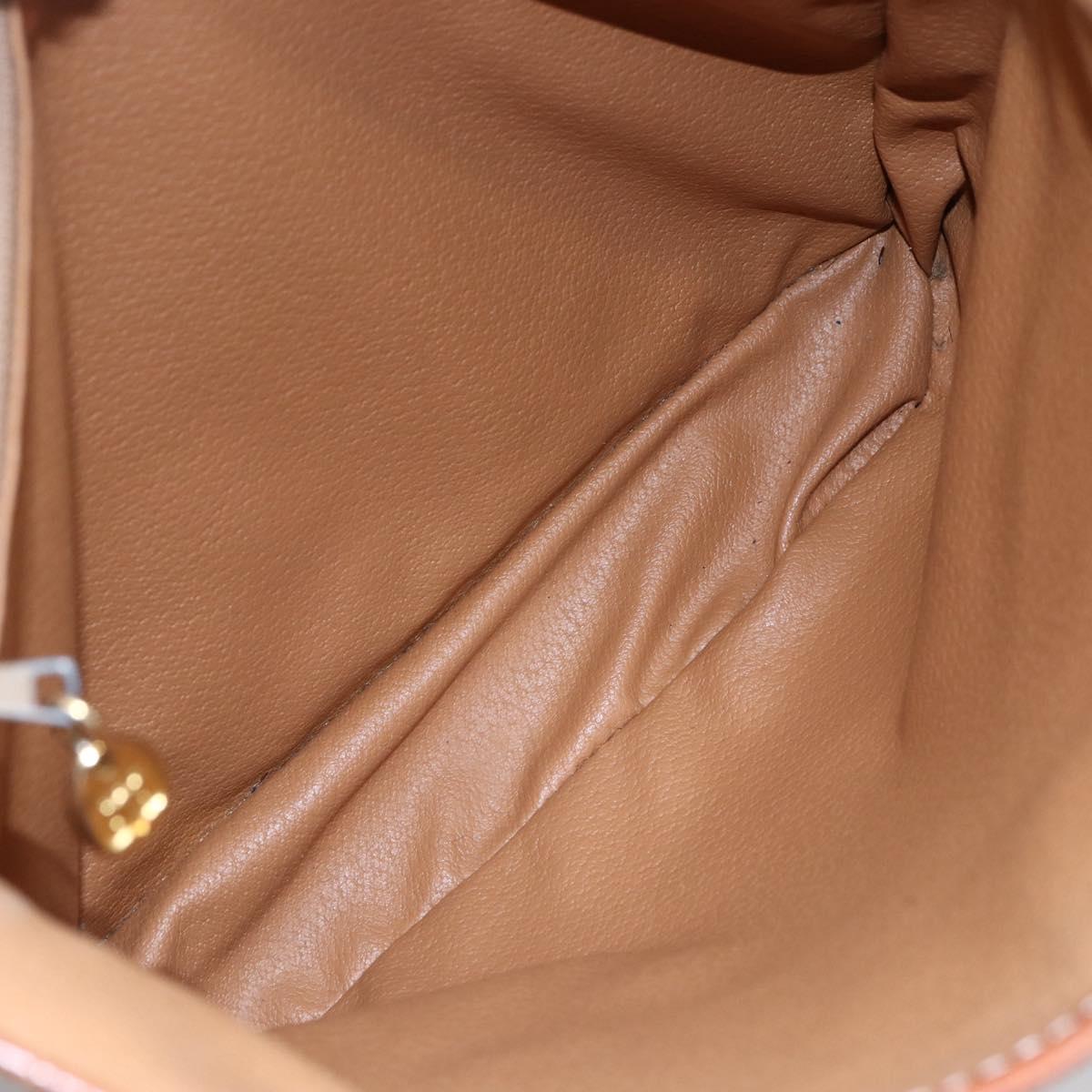 CELINE Macadam Canvas Tote Bag PVC Beige Gold Auth 147075