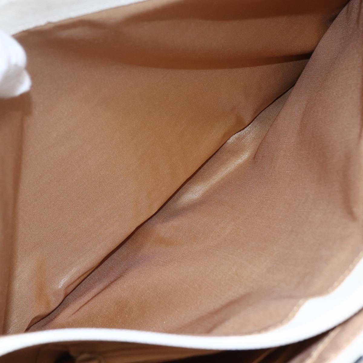 BURBERRY Nova Check Tote Bag Canvas Leather Beige Silver Auth 147078