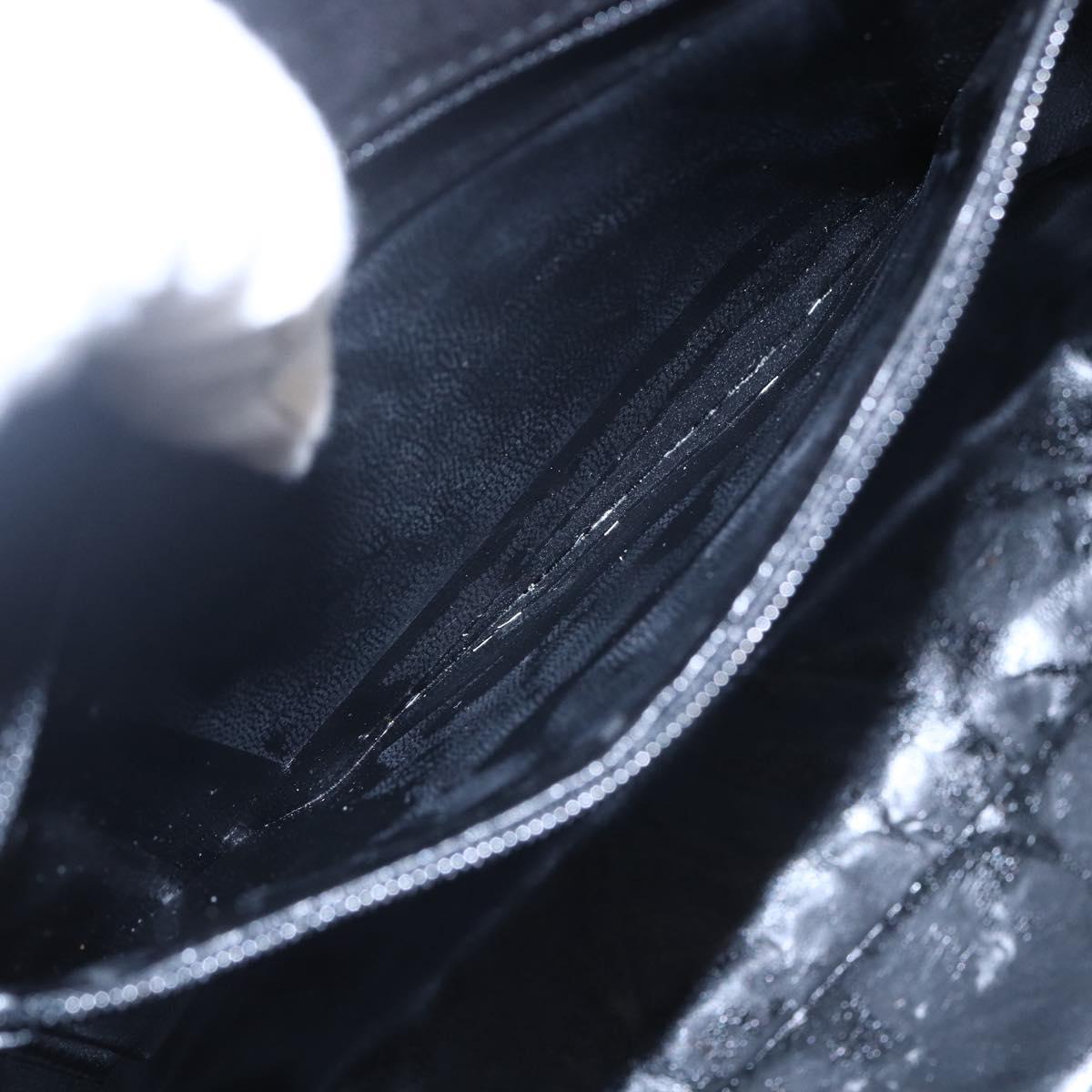 Salvatore Ferragamo Vala Hand Bag Suede 2way Black Gold Auth 147079