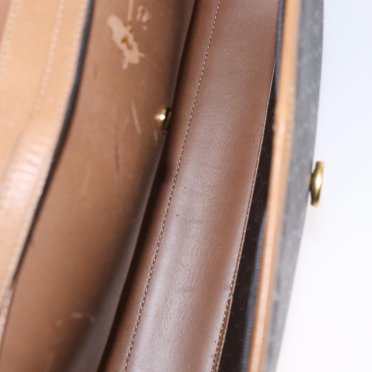 Christian Dior Honeycomb Canvas Shoulder Bag PVC Black Gold Auth 147083