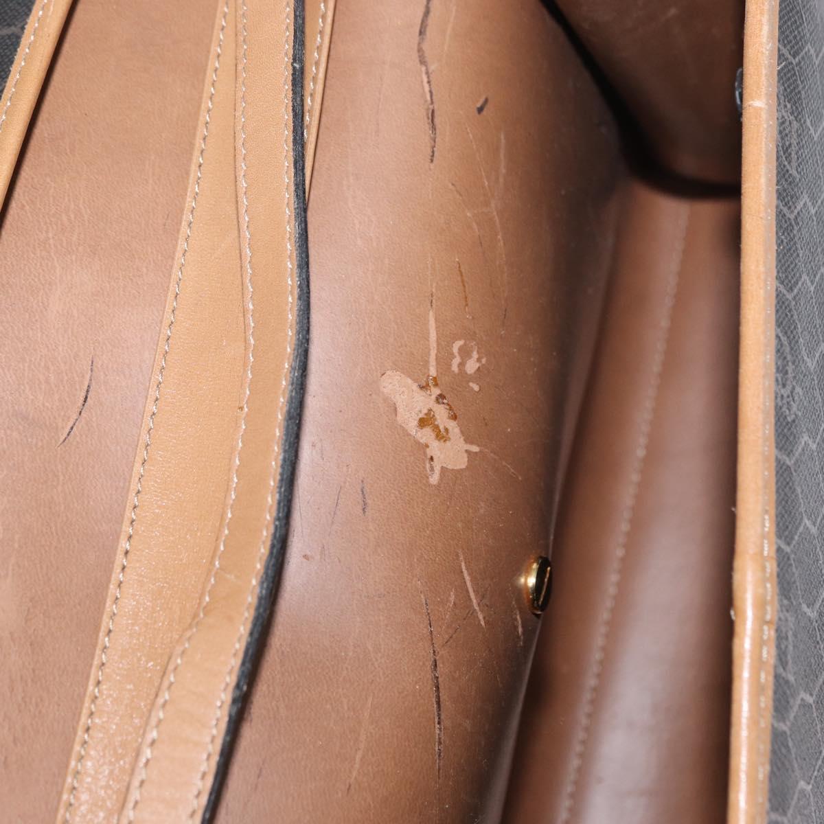 Christian Dior Honeycomb Canvas Shoulder Bag PVC Black Gold Auth 147083