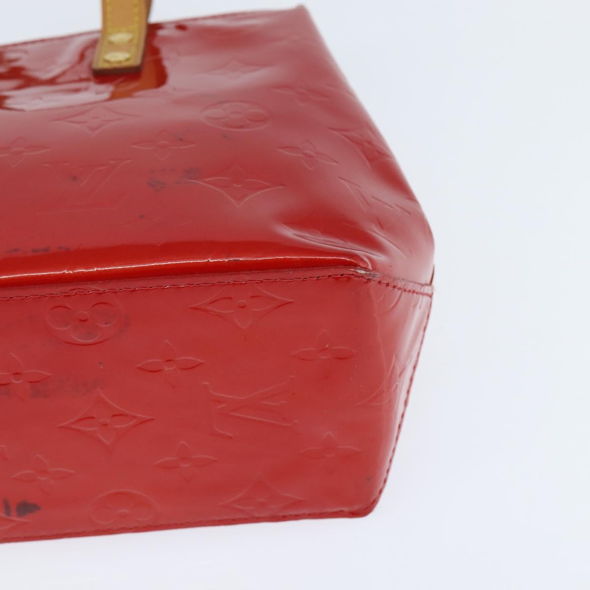 LOUIS VUITTON Monogram Vernis Reade PM Hand Bag Red Rouge M91088 LV Auth 147089