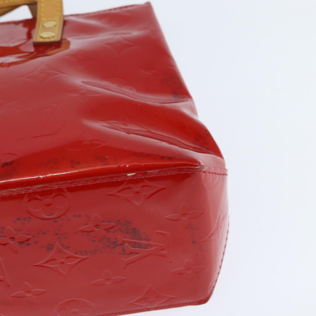 LOUIS VUITTON Monogram Vernis Reade PM Hand Bag Red Rouge M91088 LV Auth 147089