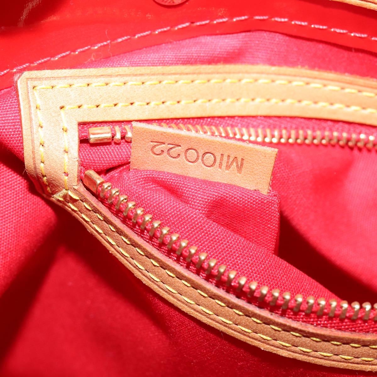 LOUIS VUITTON Monogram Vernis Reade PM Hand Bag Red Rouge M91088 LV Auth 147089