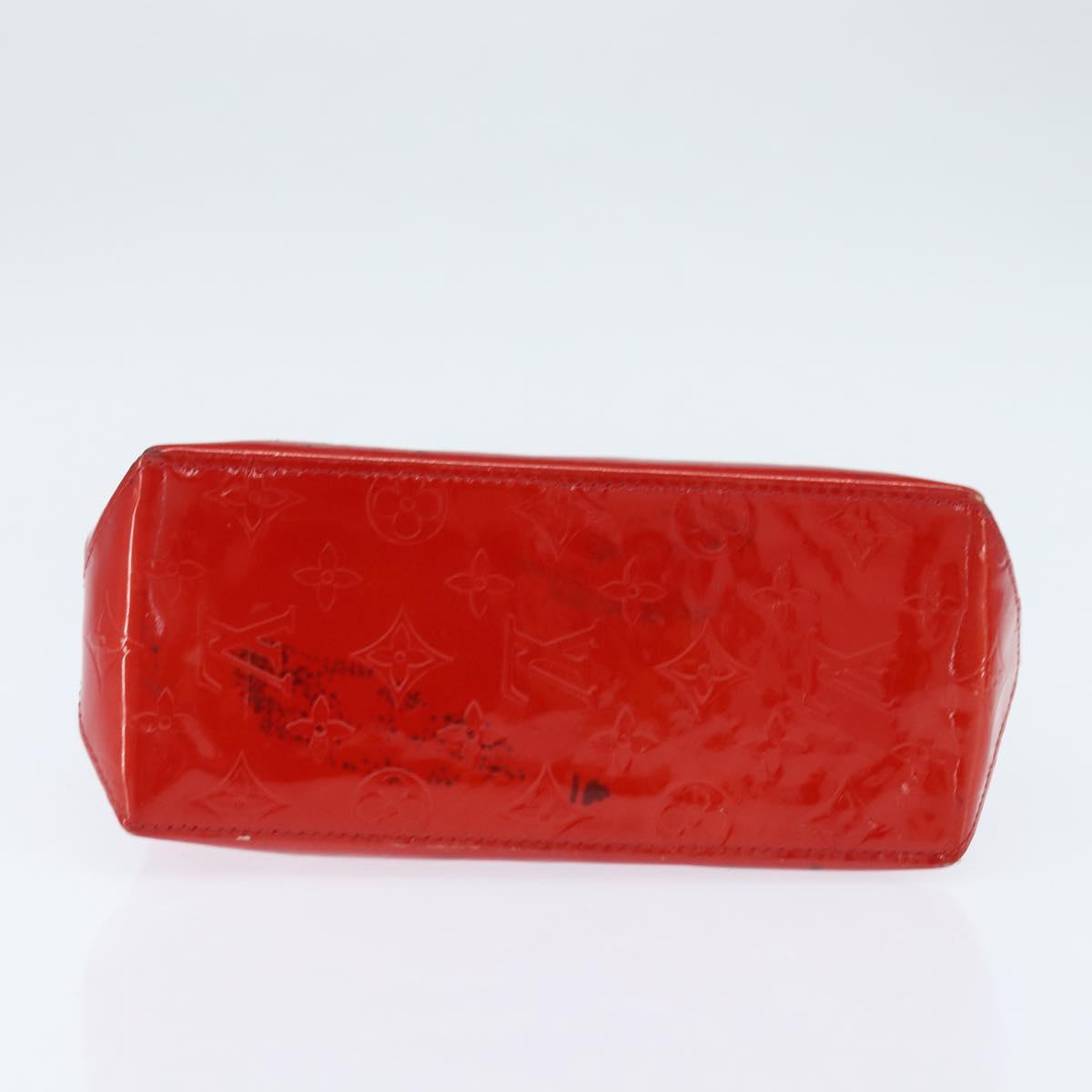 LOUIS VUITTON Monogram Vernis Reade PM Hand Bag Red Rouge M91088 LV Auth 147089