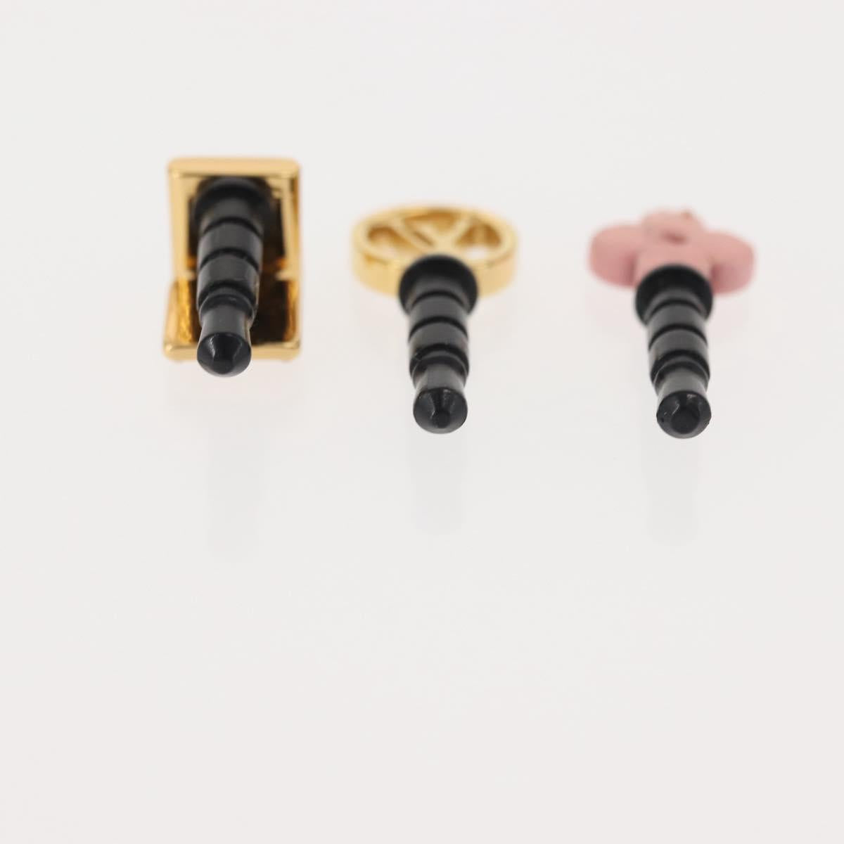 LOUIS VUITTON Phone Plug Iconic metal Gold Pink M60904 LV Auth 147098