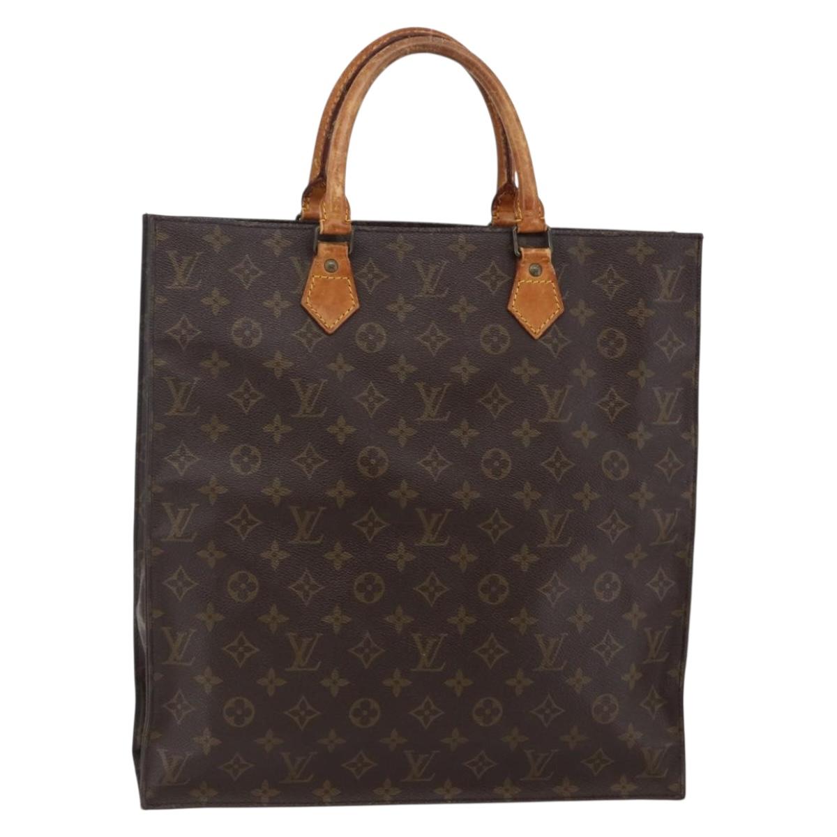 LOUIS VUITTON Monogram Sac Plat Hand Bag M51140 LV Auth 147130