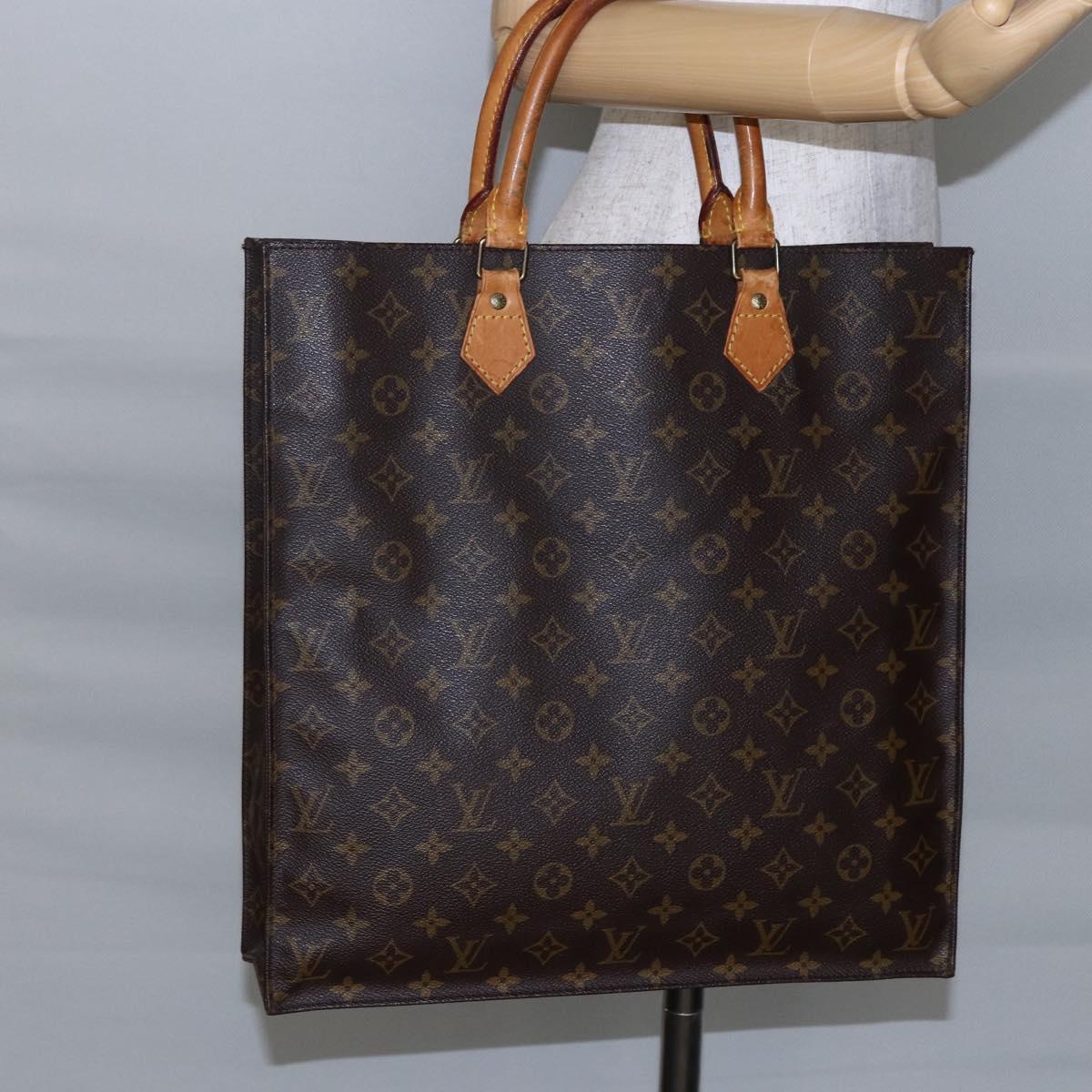 LOUIS VUITTON Monogram Sac Plat Hand Bag M51140 LV Auth 147131