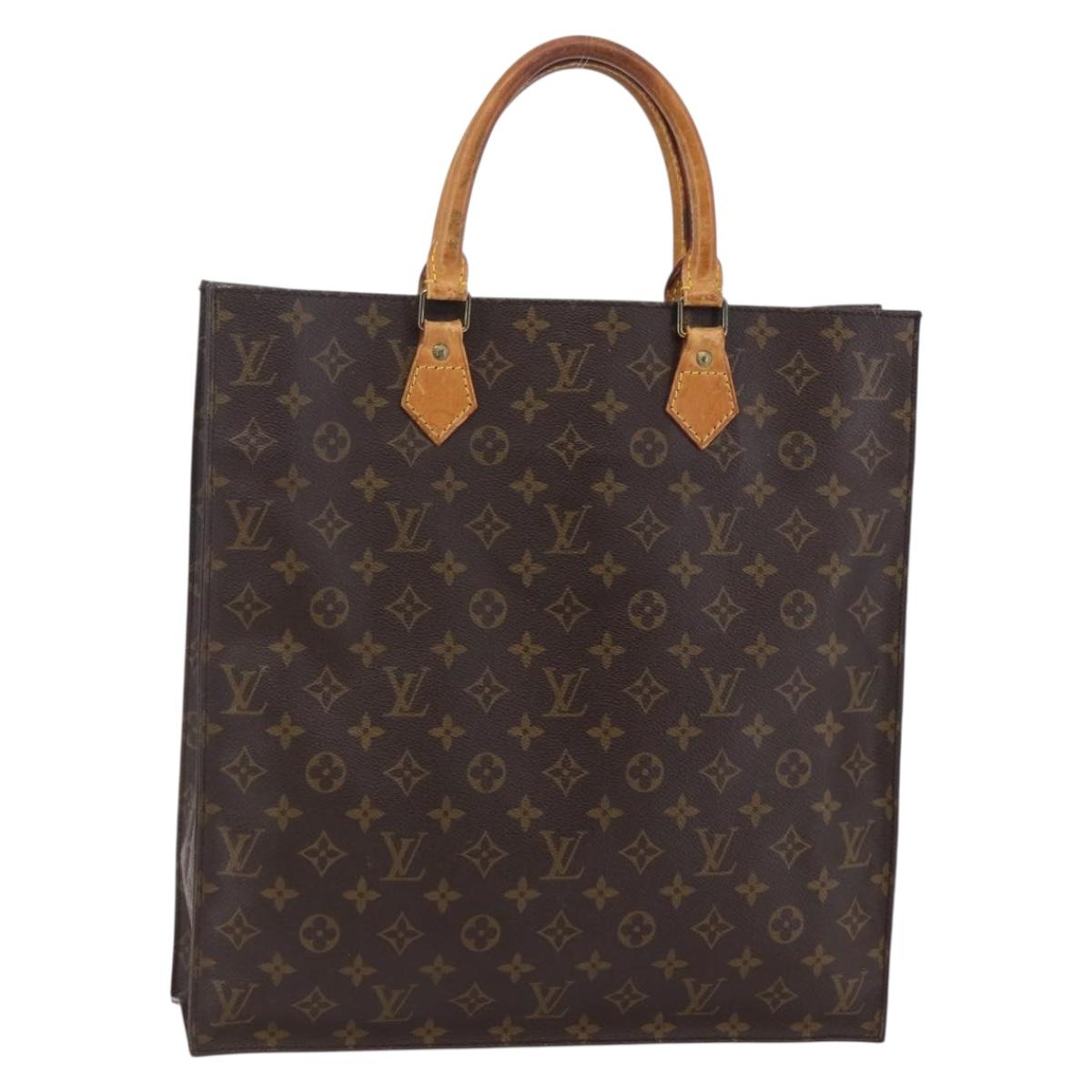 LOUIS VUITTON Monogram Sac Plat Hand Bag M51140 LV Auth 147131