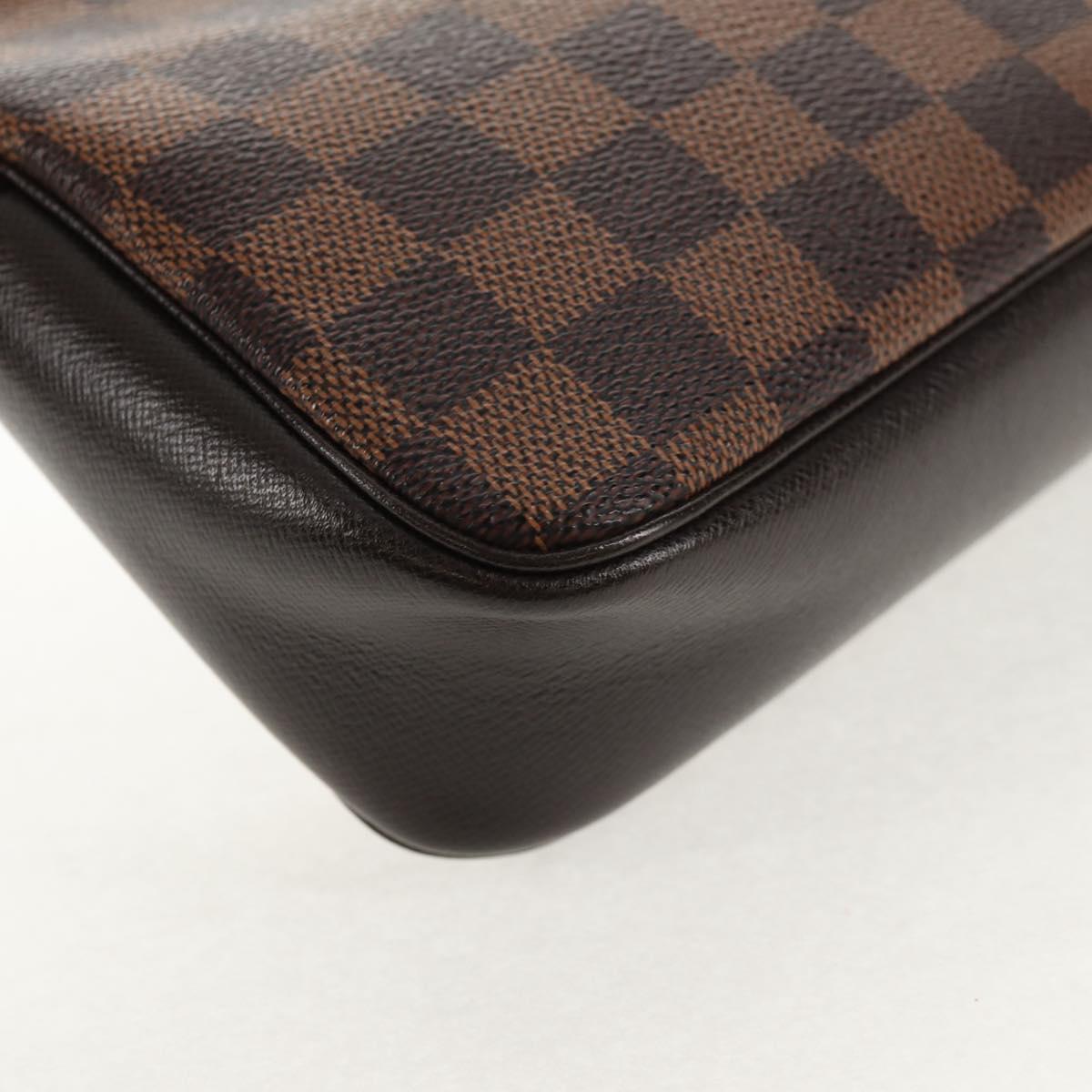 LOUIS VUITTON Damier Ebene Trousse Makeup Pouch N51982 LV Auth 147133V