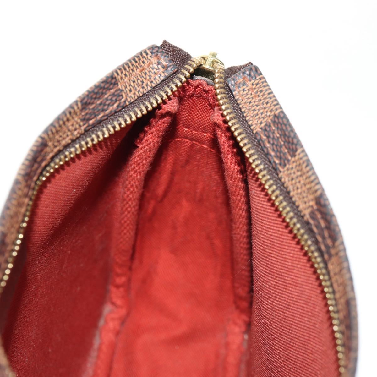 LOUIS VUITTON Damier Ebene Trousse Makeup Pouch N51982 LV Auth 147133V