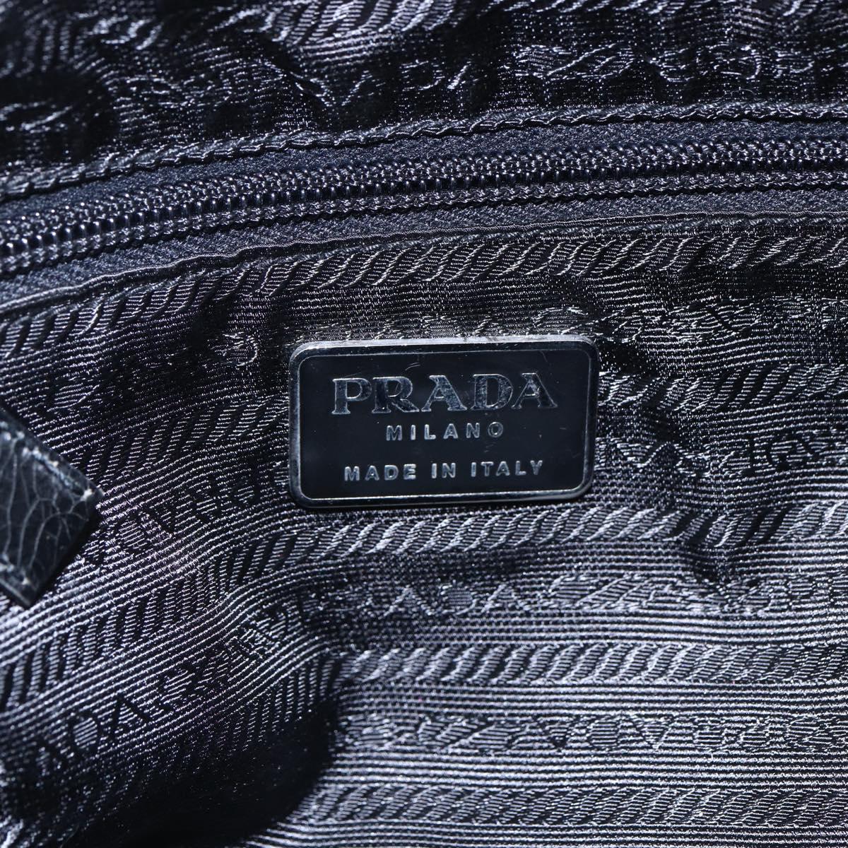 PRADA Shoulder Bag Nylon Leather Pink Black Silver Auth 147139