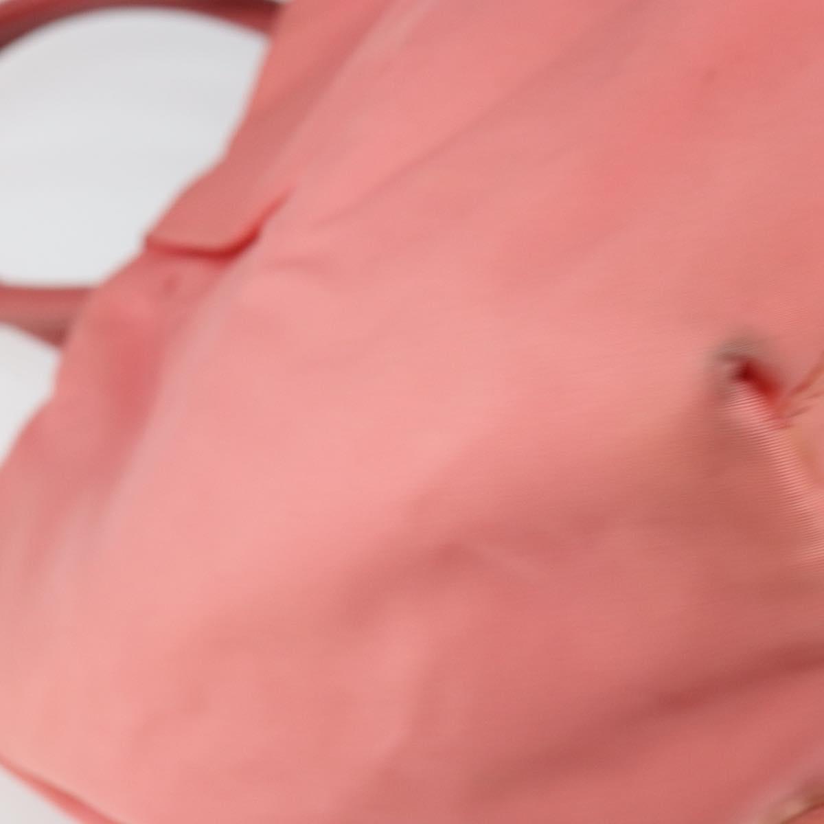 PRADA Hand Bag Nylon Pink Gold Auth 147140