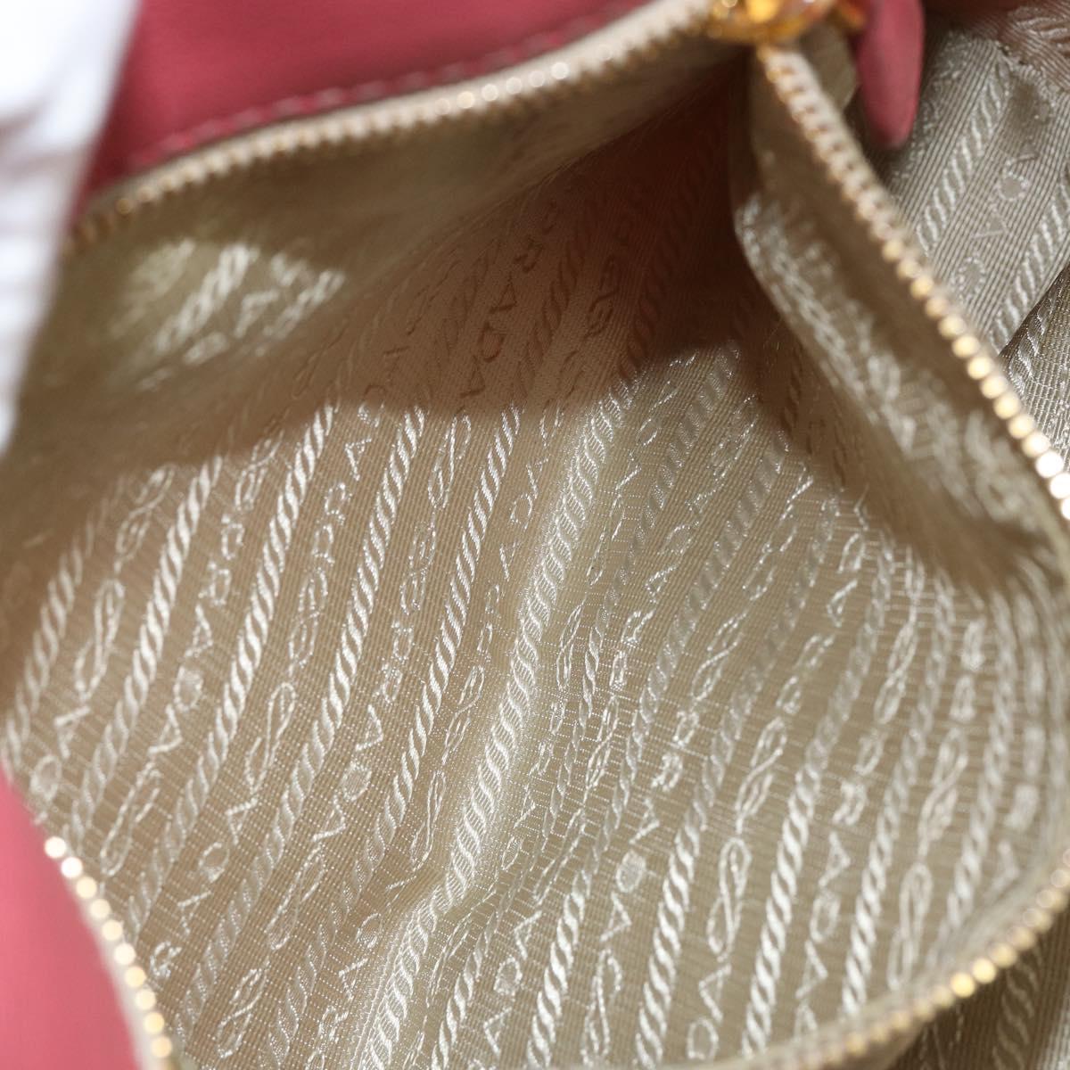 PRADA Hand Bag Nylon Pink Gold Auth 147140