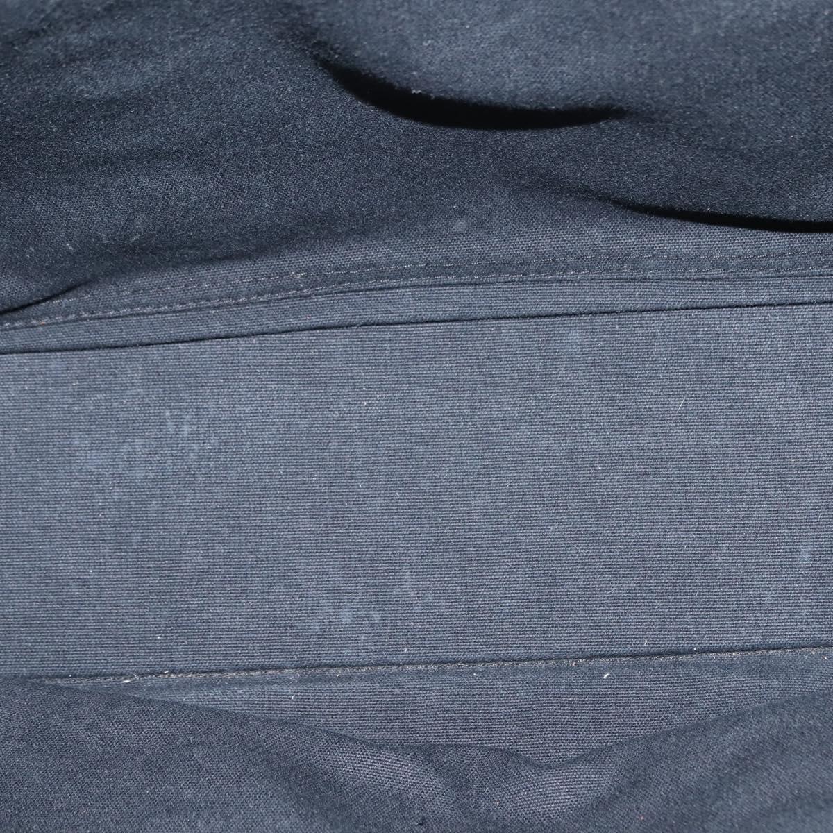 HERMES Fourre Tout MM Hand Bag Canvas Black Silver Auth 147142