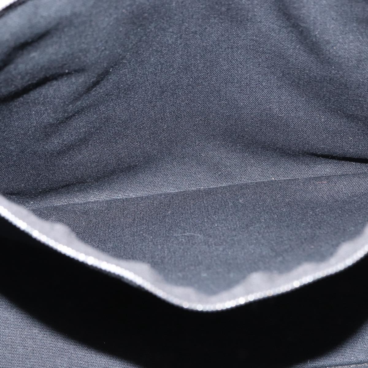 HERMES Fourre Tout MM Hand Bag Canvas Black Silver Auth 147142