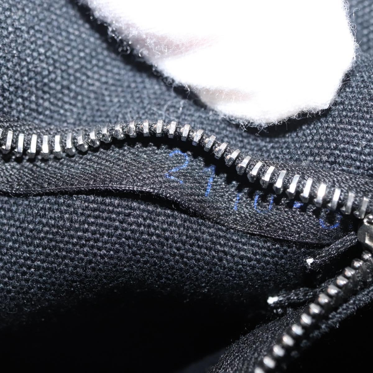 HERMES Fourre Tout MM Hand Bag Canvas Black Silver Auth 147142