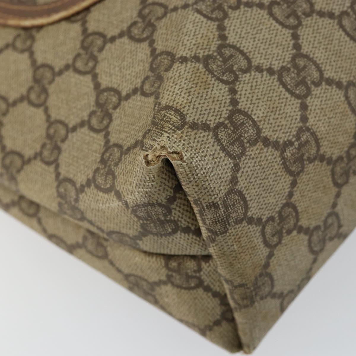 GUCCI GG Supreme Web Sherry Line Tote Bag PVC Beige Gold 002 58 6487 Auth 147143